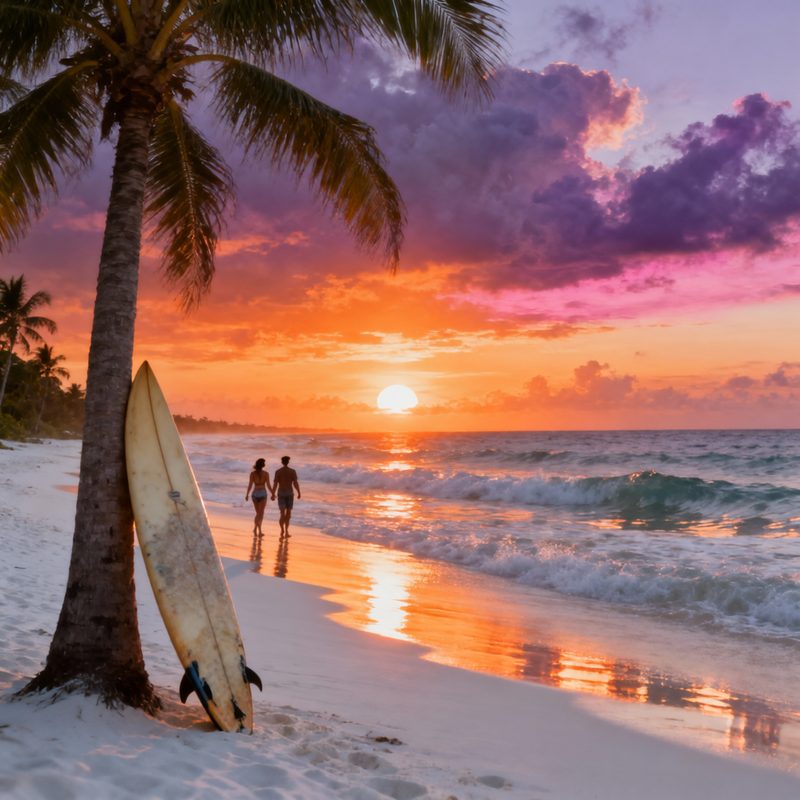 夏日海滩午后阳光