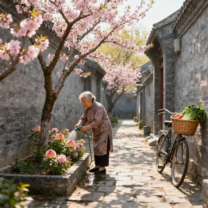 北京胡同春天花开