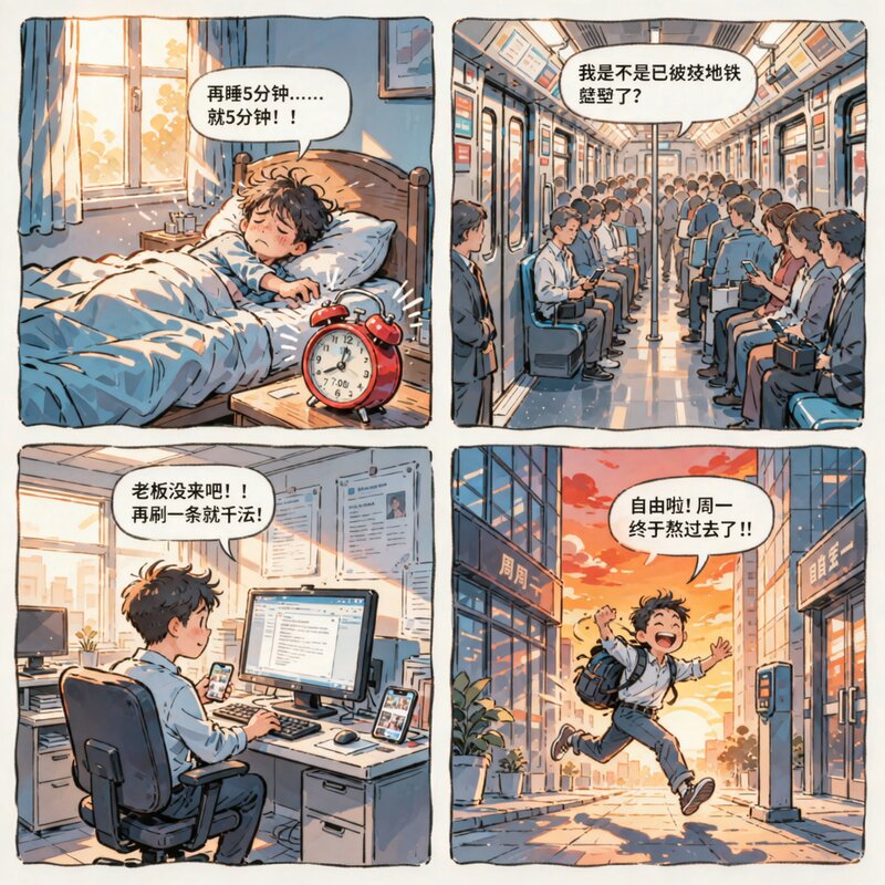 职场打工人日记 第四格 下班快乐