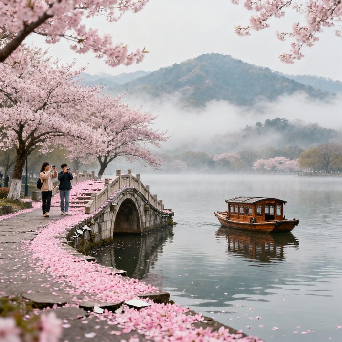 杭州西湖春天苏堤